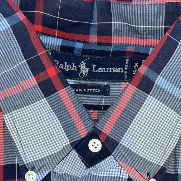 Lot of 4 Polo Ralph Lauren Pastel & Blue w/Pony LS summer Shirt L men’s - Picture 9 of 11